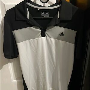 Adidas Black and White Polo Shirt
